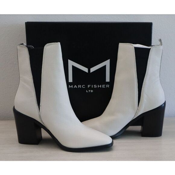 Marc Fisher LTD MLKRISTIE-150 Women Sz 9.5M Ivory Kristie High Heel Booties - Picture 1 of 12